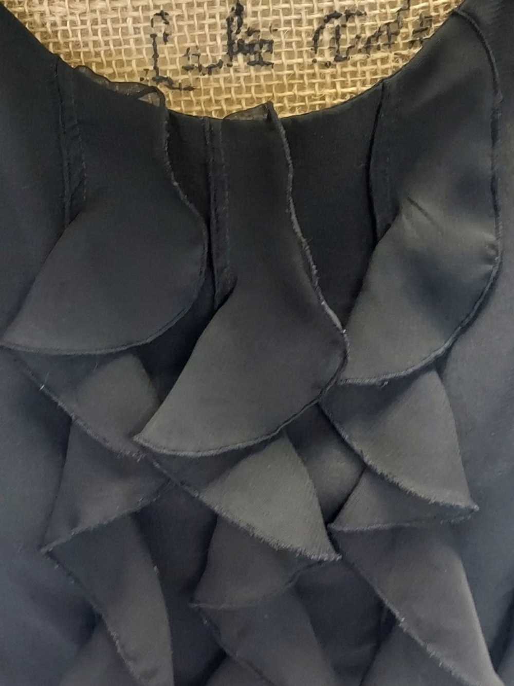 Classic Black Ruffle Sleeveless Top - Picture 2 of 8